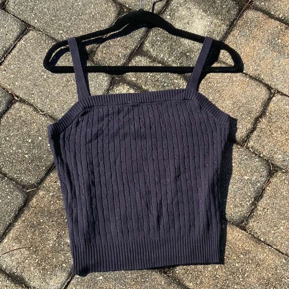 VICTORIAS SECRET MODA INTERNATIONAL SILK BLEND CABLE TANK TOP, SIZE MEDIUM